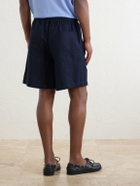 Saman Amel - Brisbane Straight-Leg Linen Drawstring Shorts - Blue