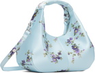 GANNI Blue Printed Satin Mini Bag