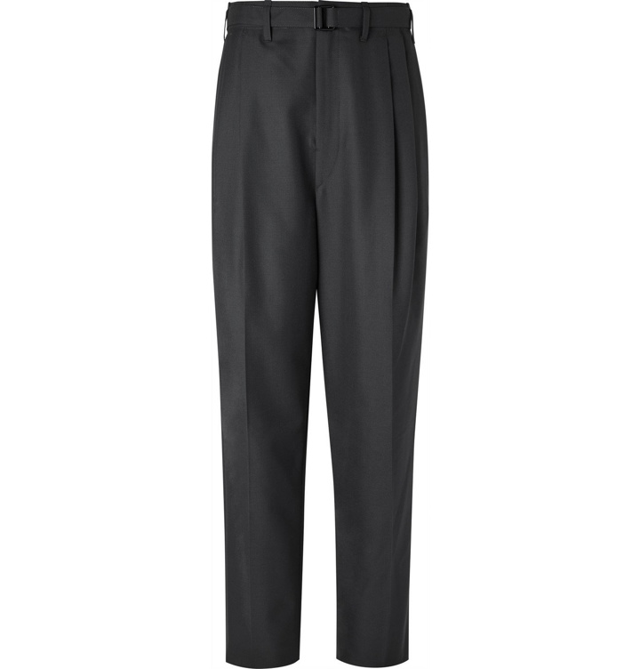 Photo: Lemaire - Belted Pleated Woven Trousers - Gray