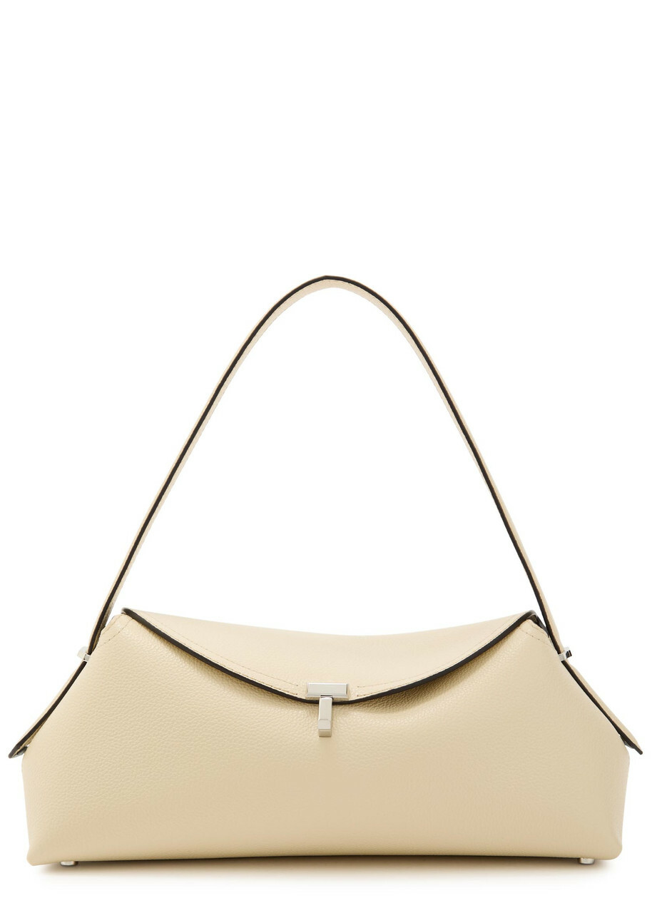 Toteme T-lock Grained Leather Shoulder bag - Ivory - One Size