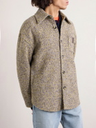 LOEWE - Logo-Appliquéd Brushed Knitted Overshirt - Neutrals