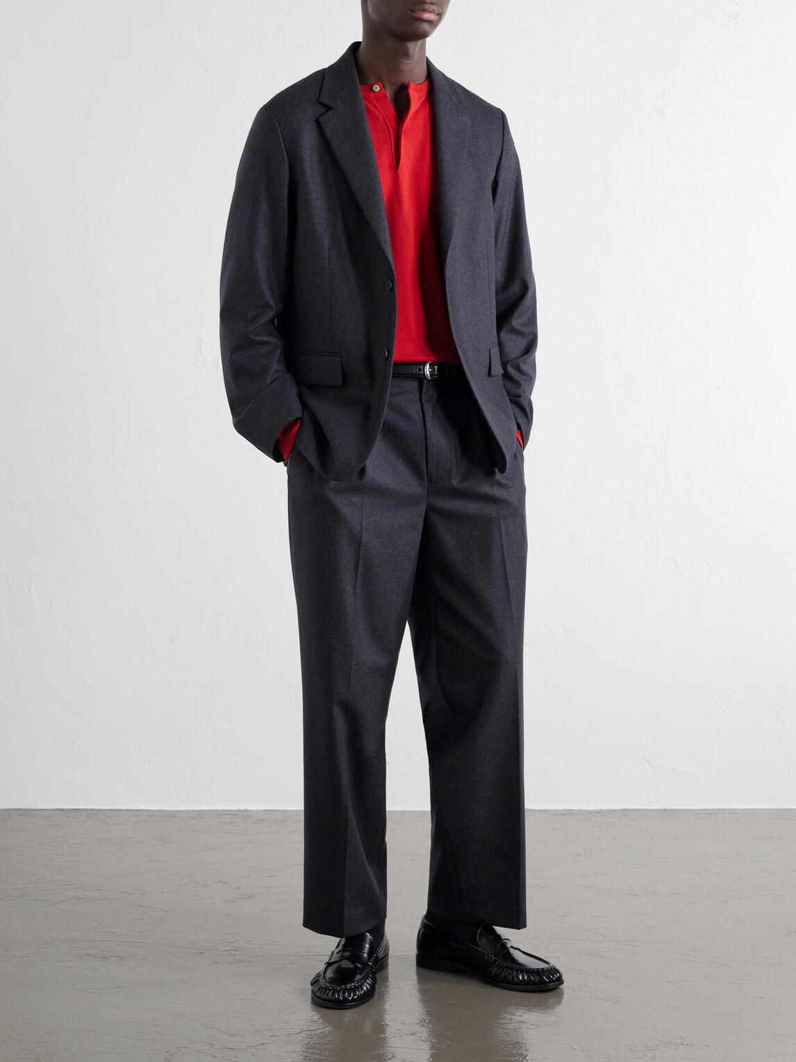 ATON - Pleated Straight-Leg Merino Wool Suit Trousers - Gray