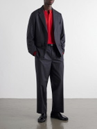 ATON - Pleated Straight-Leg Merino Wool Suit Trousers - Gray