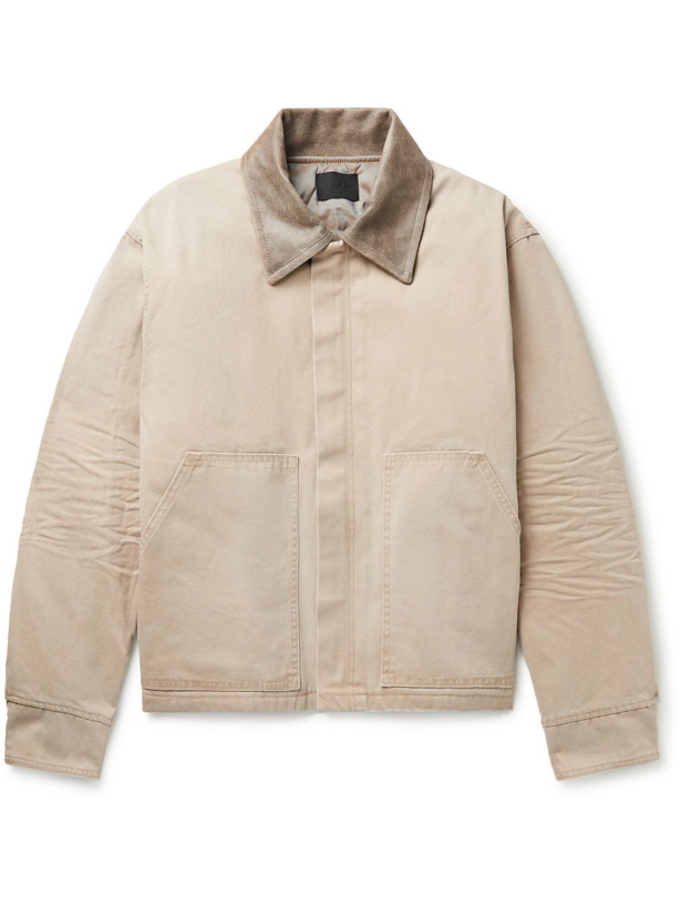 Photo: Fear of God - Suede-Trimmed Stone-Washed Cotton-Canvas Jacket - Neutrals
