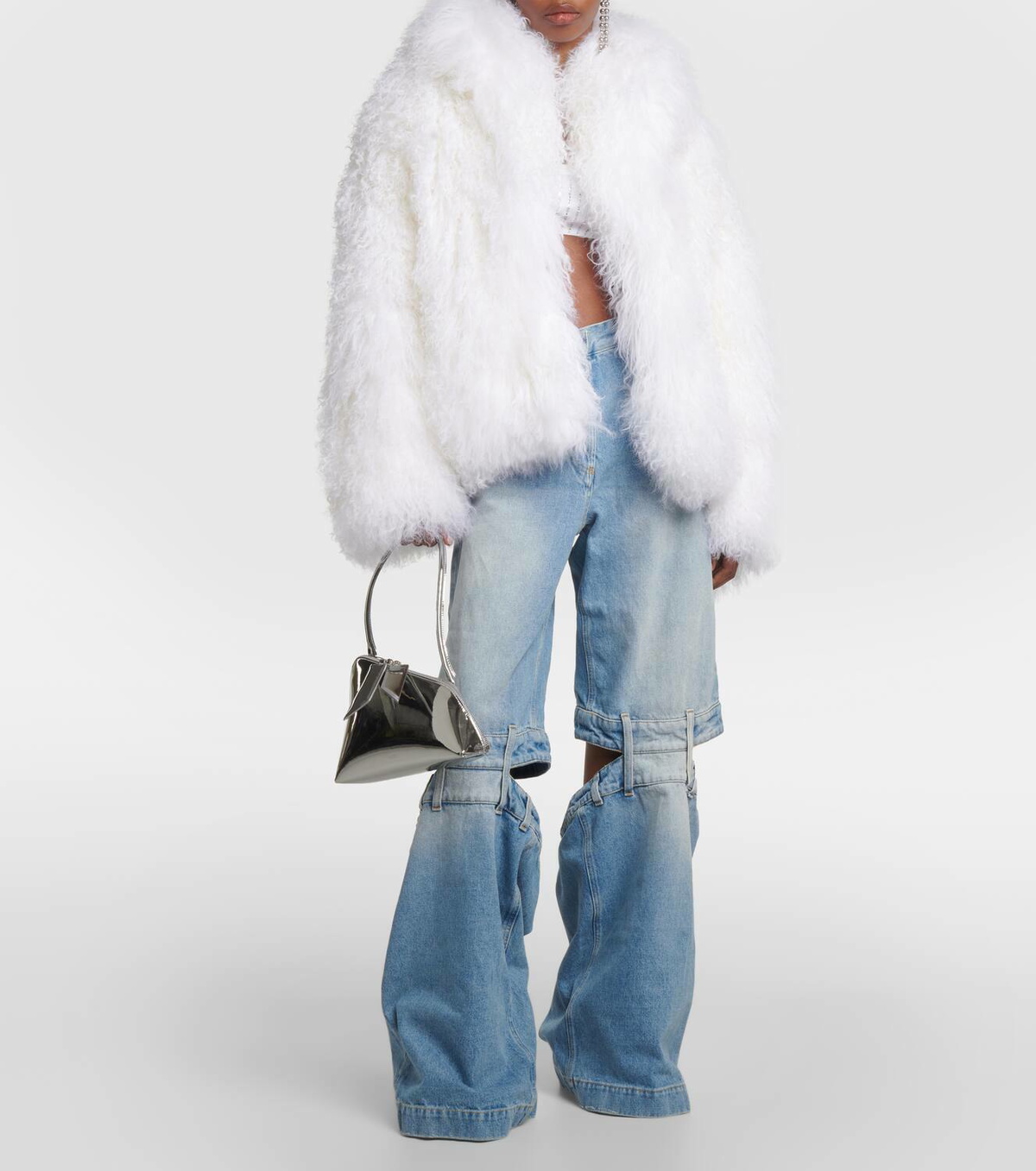 The Attico Faux fur cropped coat