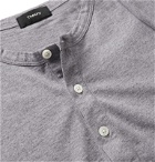 Theory - Mélange Cotton-Jersey Henley T-Shirt - Gray
