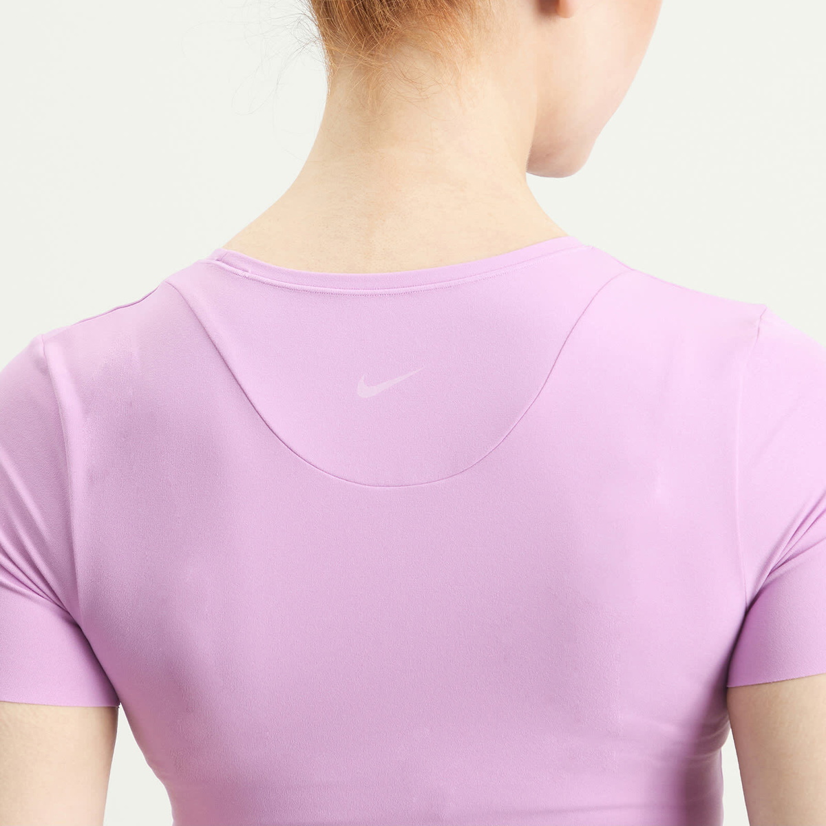 Nike Women's Zenvy Dri-Fit Short Sleeve T-Shirt in Lt Magenta/White