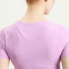 Nike Women's Zenvy Dri-Fit Short Sleeve T-Shirt in Lt Magenta/White