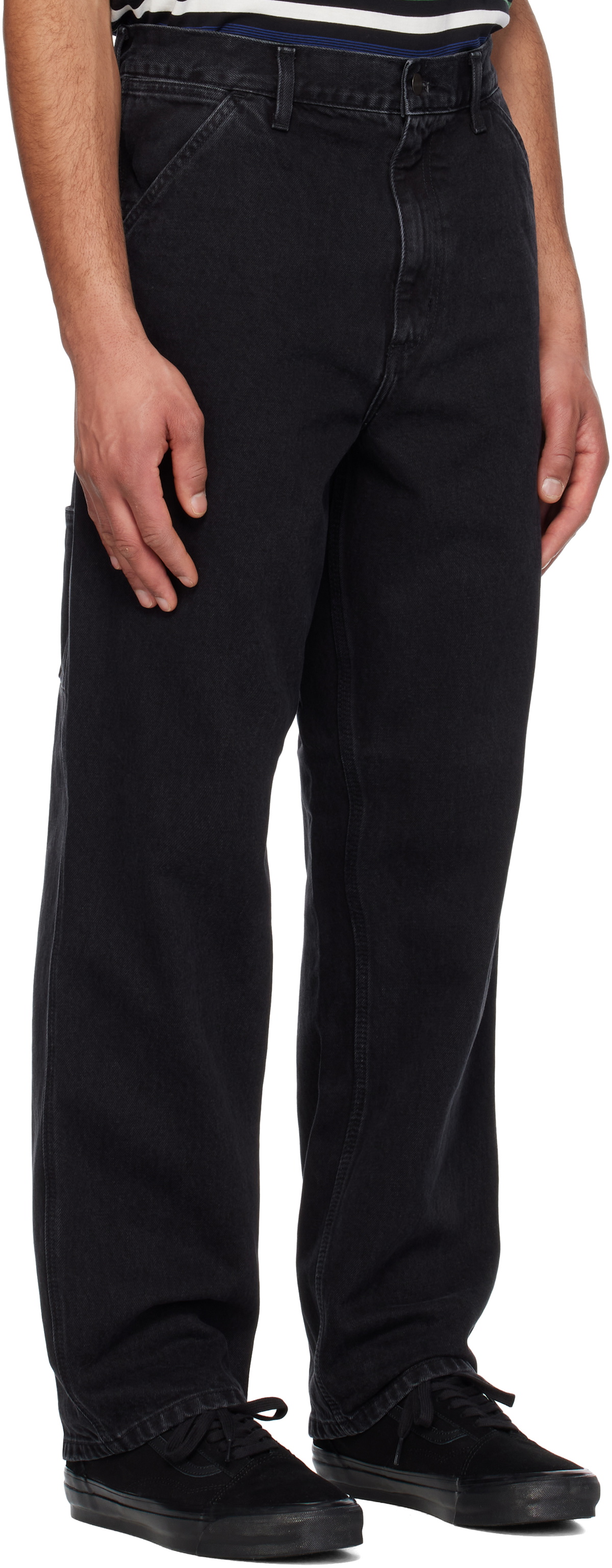 Carhartt Work In Progress Black Single Knee Jeans