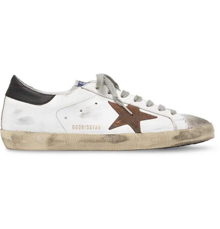 Photo: Golden Goose Deluxe Brand - Superstar Distressed Leather and Suede Sneakers - Men - White