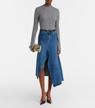 Victoria Beckham Asymmetric denim midi skirt