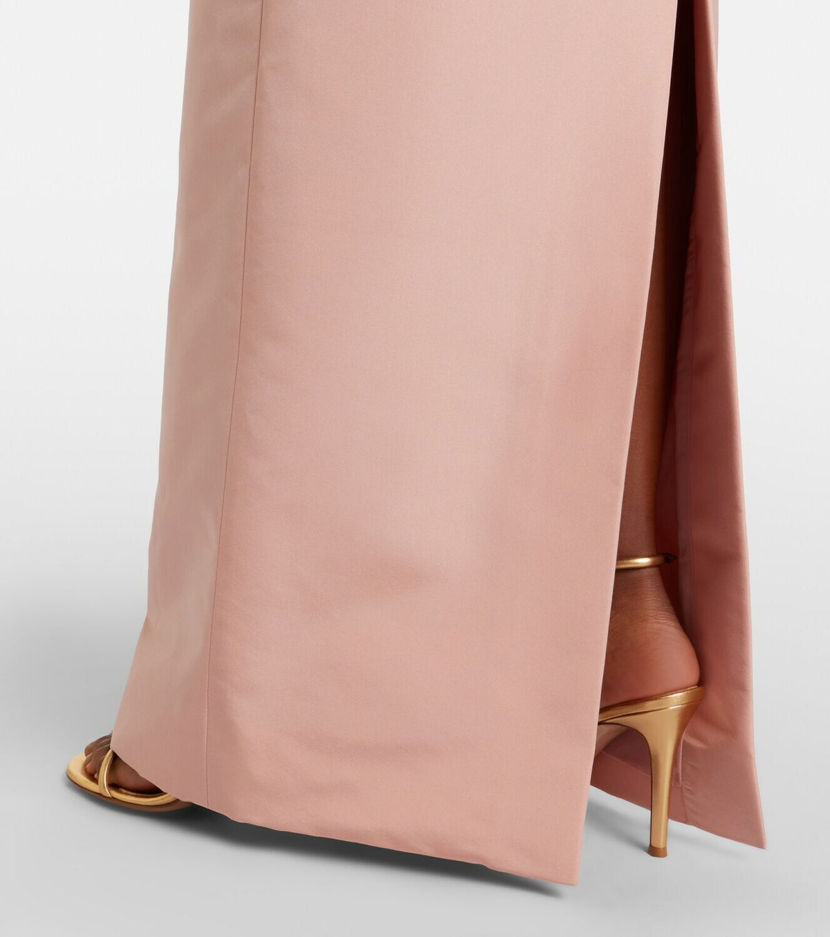 Oscar de la Renta Bow-detail draped silk faille gown