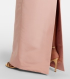 Oscar de la Renta Bow-detail draped silk faille gown