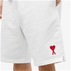 AMI Men's Small A Heart Shorts in White/Red