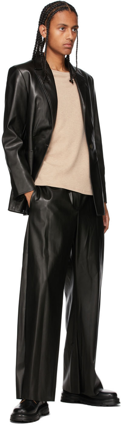 Deveaux New York Black Vegan Leather Erick Trousers