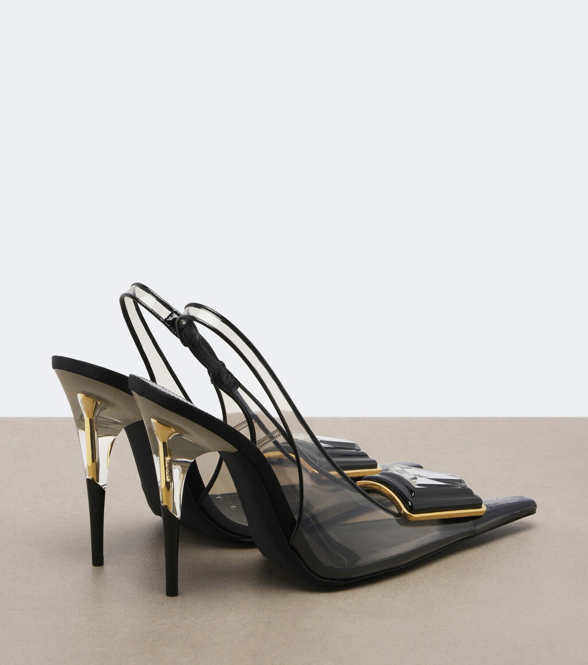 Saint Laurent Sibyl embellished TPU slingback pumps