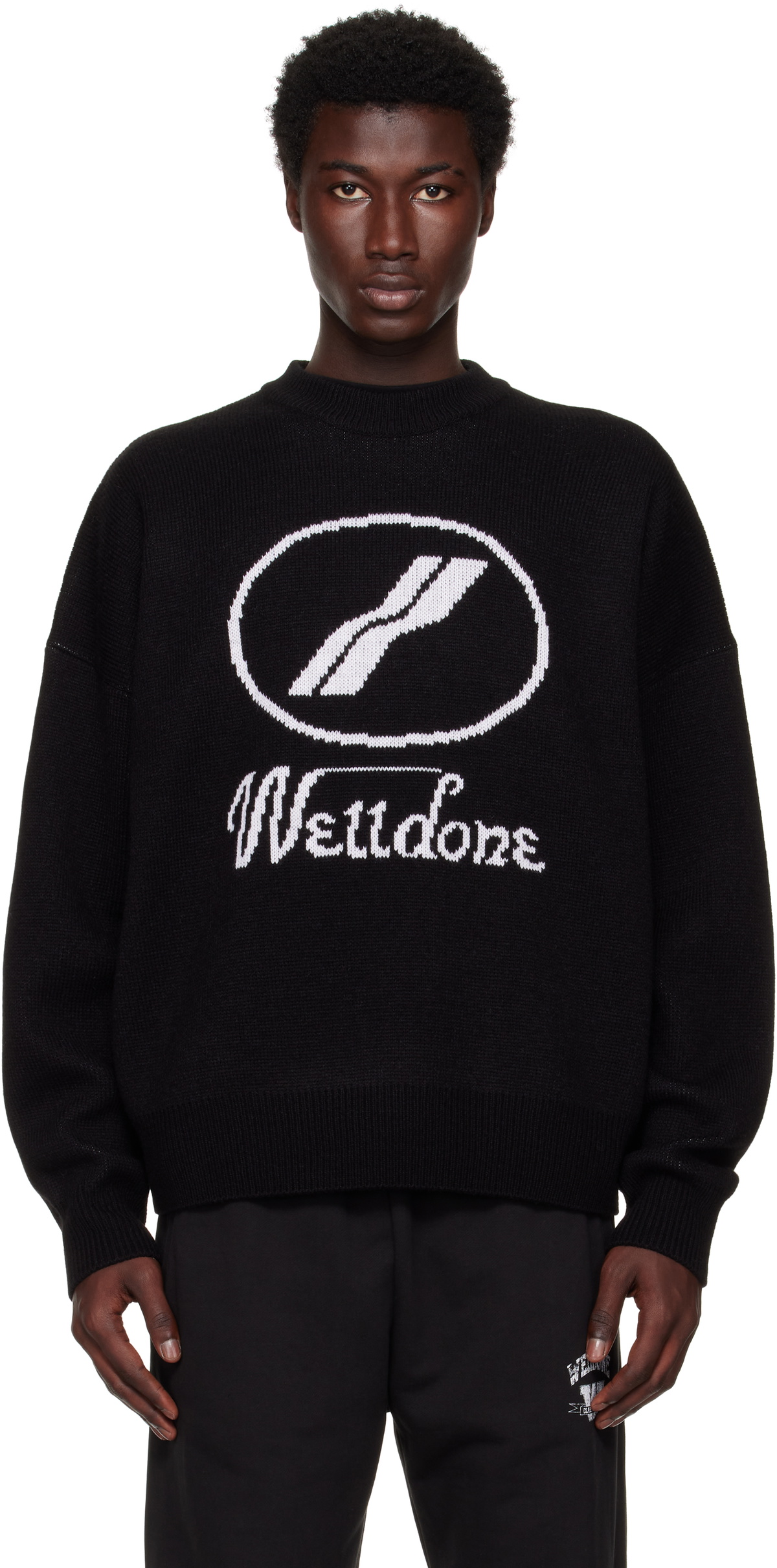 We11done Orange WD1 Graphic Mix Logo Sweater We11done