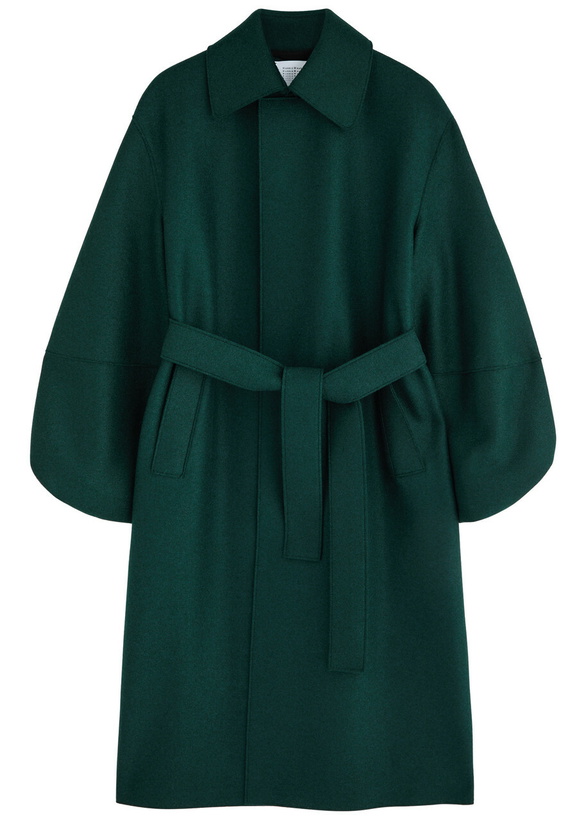 Photo: Harris Wharf London Belted Wool Coat Green