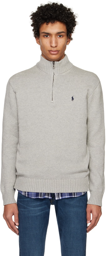 Photo: Polo Ralph Lauren Gray Half-Zip Sweater