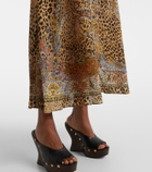 Etro Paisley leopard-print midi dress