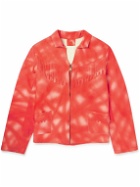 ERL - Fringed Garment-Dyed Leather Jacket - Red