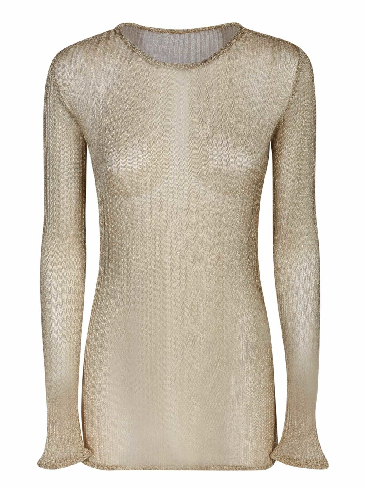 Sapio Ribbed Jersey Gold Crewneck Top