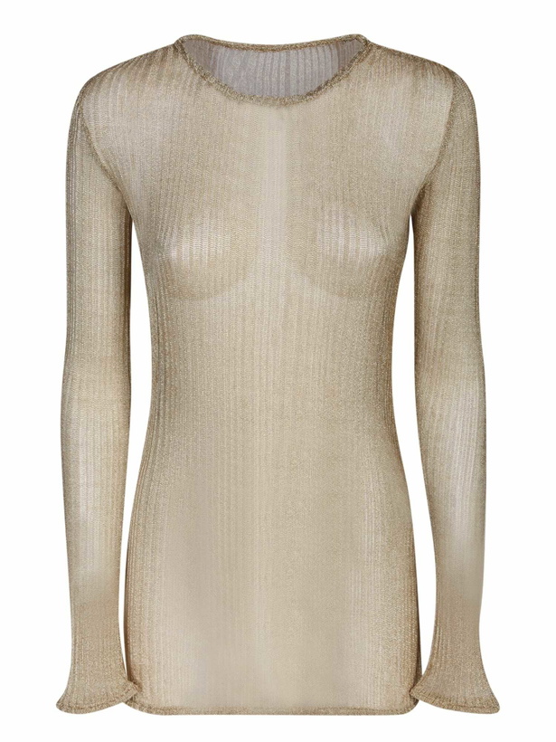 Photo: Sapio Ribbed Jersey Gold Crewneck Top