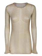 Sapio Ribbed Jersey Gold Crewneck Top