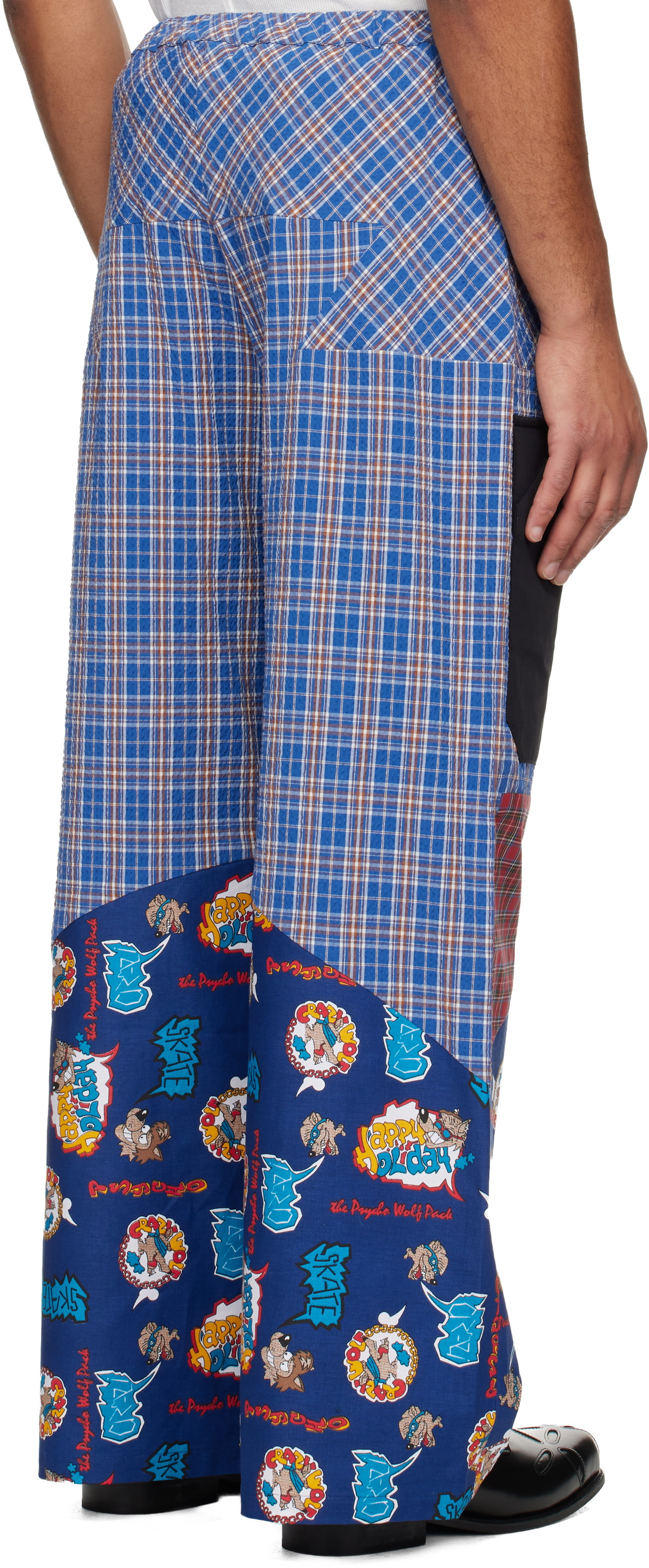 Chopova Lowena Blue & Red Cartoon Vega Trousers