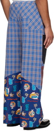 Chopova Lowena Blue & Red Cartoon Vega Trousers