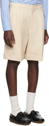 Valentino Beige Pleated Shorts