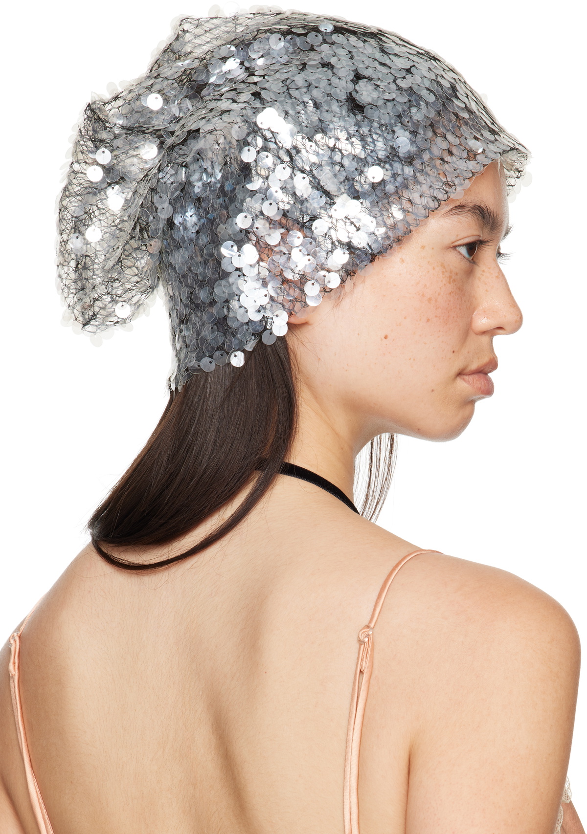 Anna Sui Black Sea Nymph Sequins Beanie