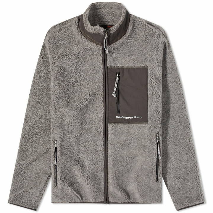 Photo: thisisneverthat Men's SP Sherpa Fleece Jacket in Charcoal