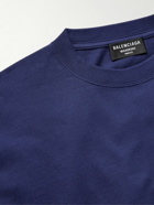 Balenciaga - Oversized Logo-Print Cotton-Jersey T-Shirt - Blue