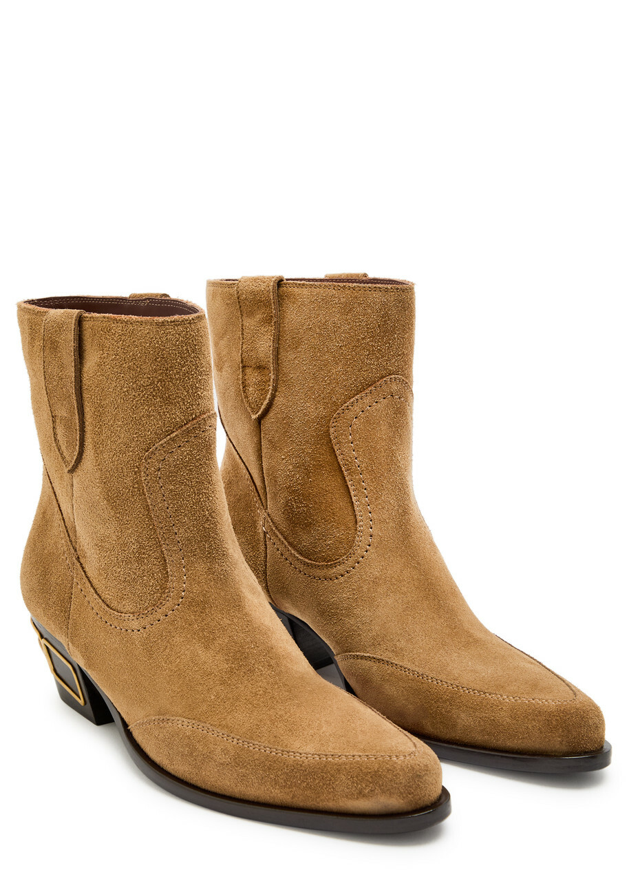 Etro Texan Suede Ankle Boots Brown