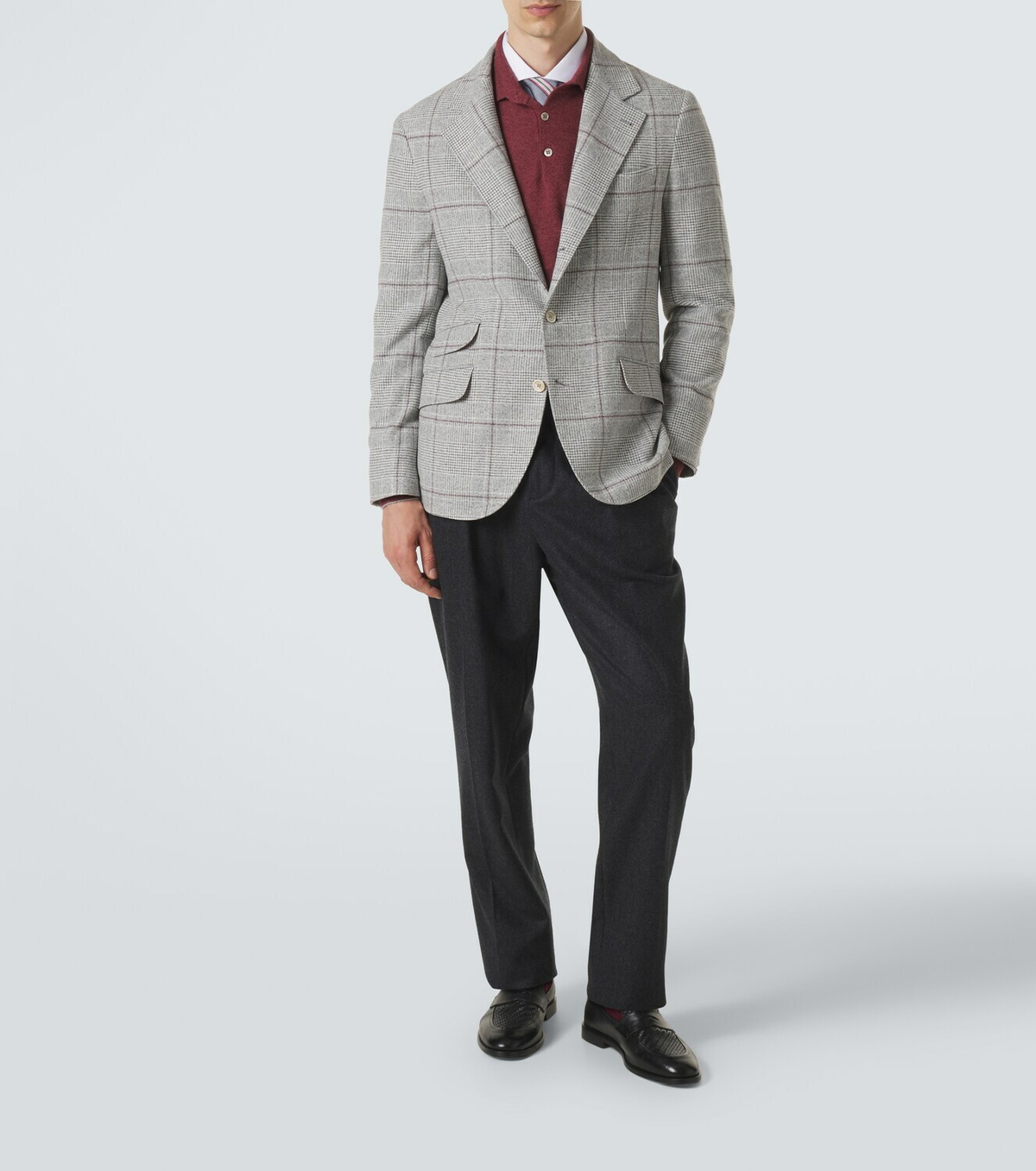 Brunello Cucinelli Virgin wool flannel slim pants