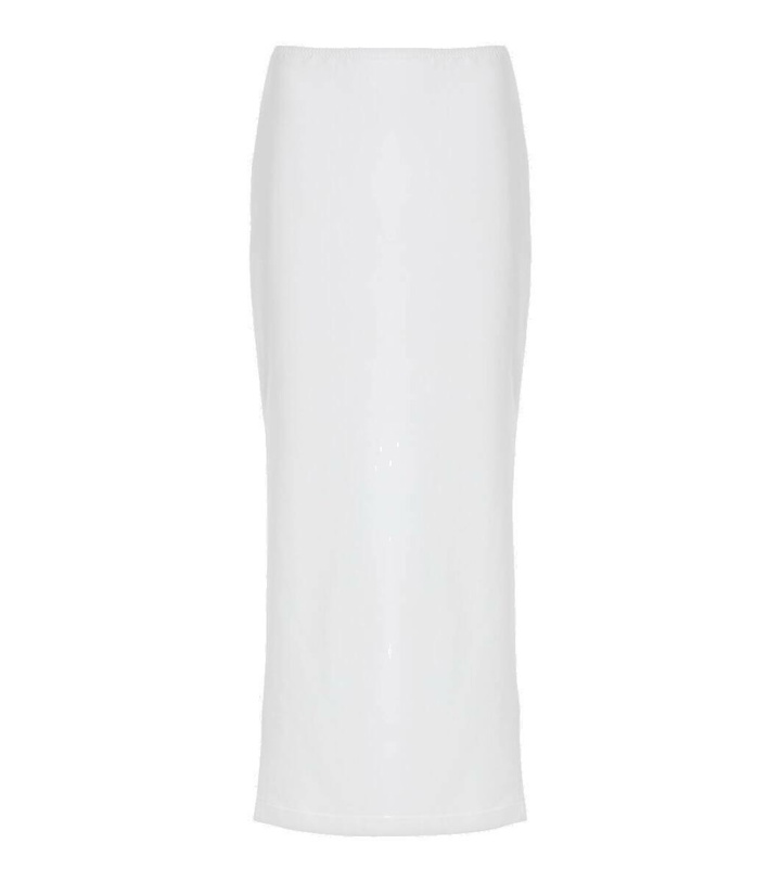 Photo: Norma Kamali High-rise cotton-blend midi skirt