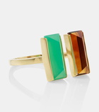 Aliita Bi Maxi 9kt gold ring with chrysoprase and citrine