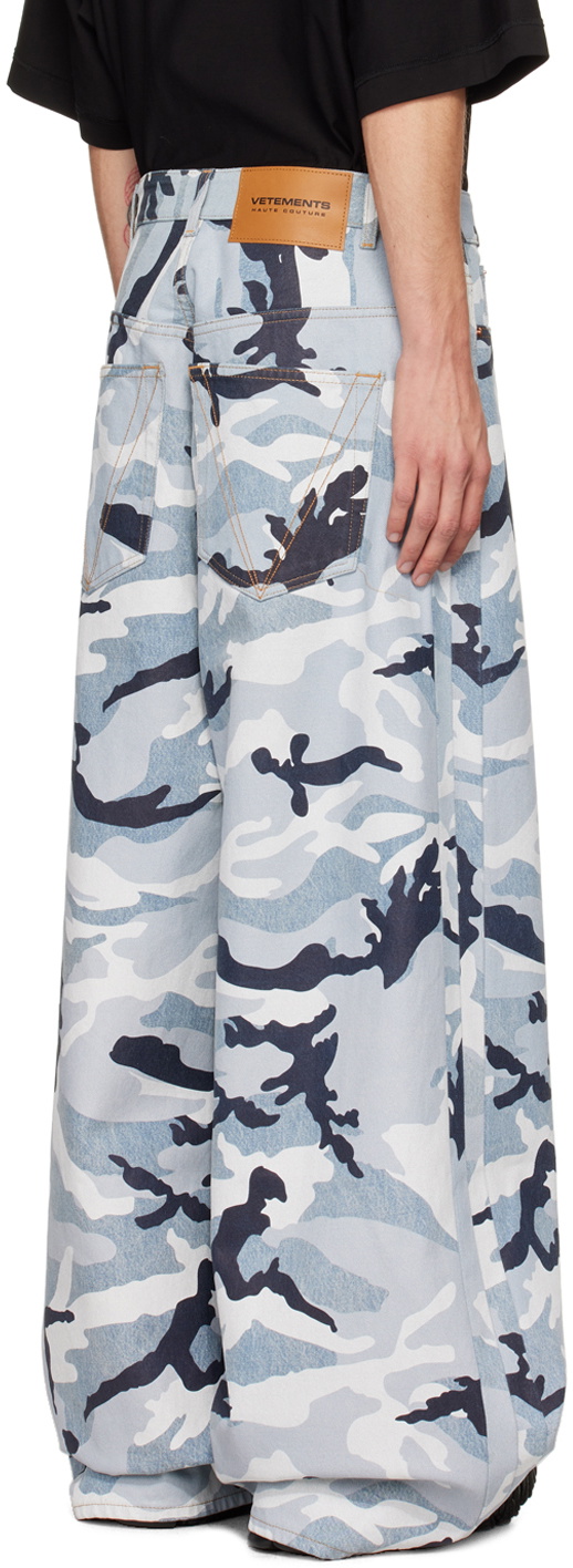 VETEMENTS Blue Camo Big Shape Jeans
