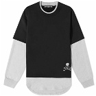 MASTERMIND WORLD Men's Layered Crew Neck T-Shirt in Black/Top Grey