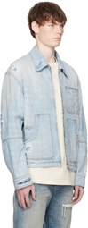 AMIRI Blue Repair Work Denim Jacket
