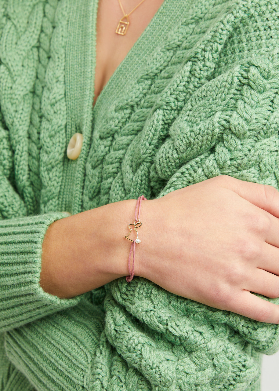 Aliita Conejito Perla Cord Bracelet - Pink - One Size