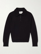 Margaret Howell - Wool and Cotton-Blend Half-Zip Sweater - Black
