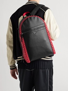 Christian Louboutin - Backparis Spiked Rubber-Trimmed Full-Grain Leather Backpack