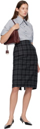WILLY CHAVARRIA Gray Zipped Midi Skirt
