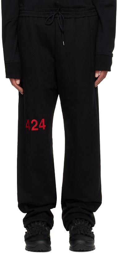 Photo: 424 Black Embroidered Lounge Pants