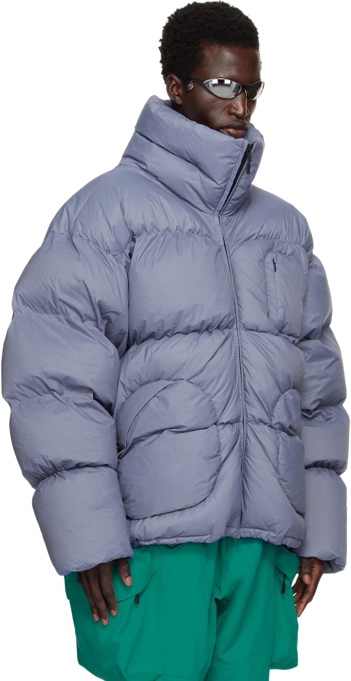 Dingyun Zhang Navy Quilted Volume Down Jacket Dingyun Zhang