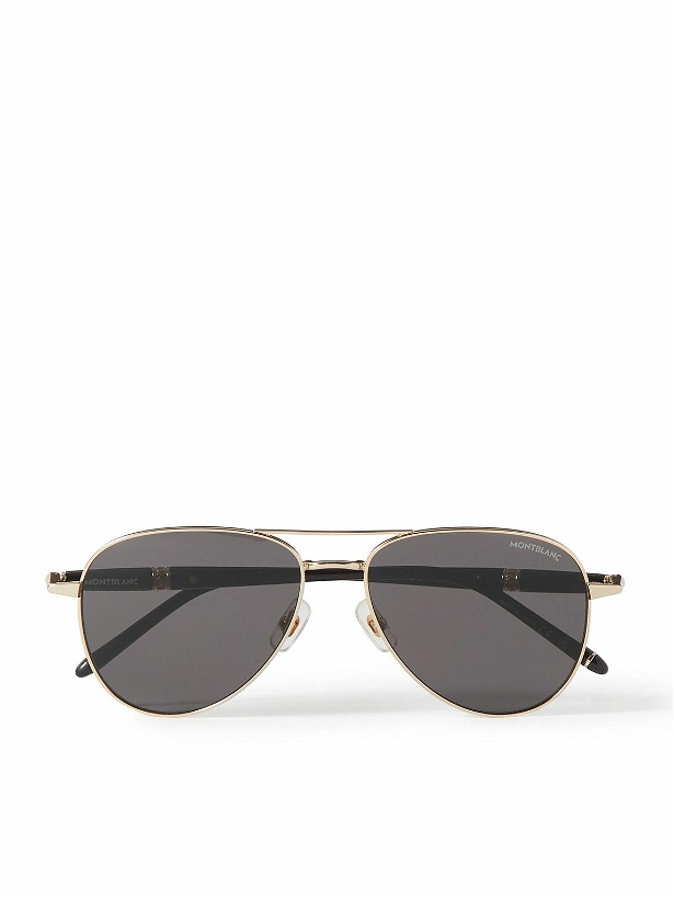 Photo: Montblanc - Meisterstück Aviator-Style Gold-Tone Acetate Sunglasses