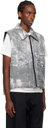 Metalwood Studio Gray & Black Poly Filled Reversible Vest