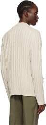 Helmut Lang Off-White Buttoned Cardigan